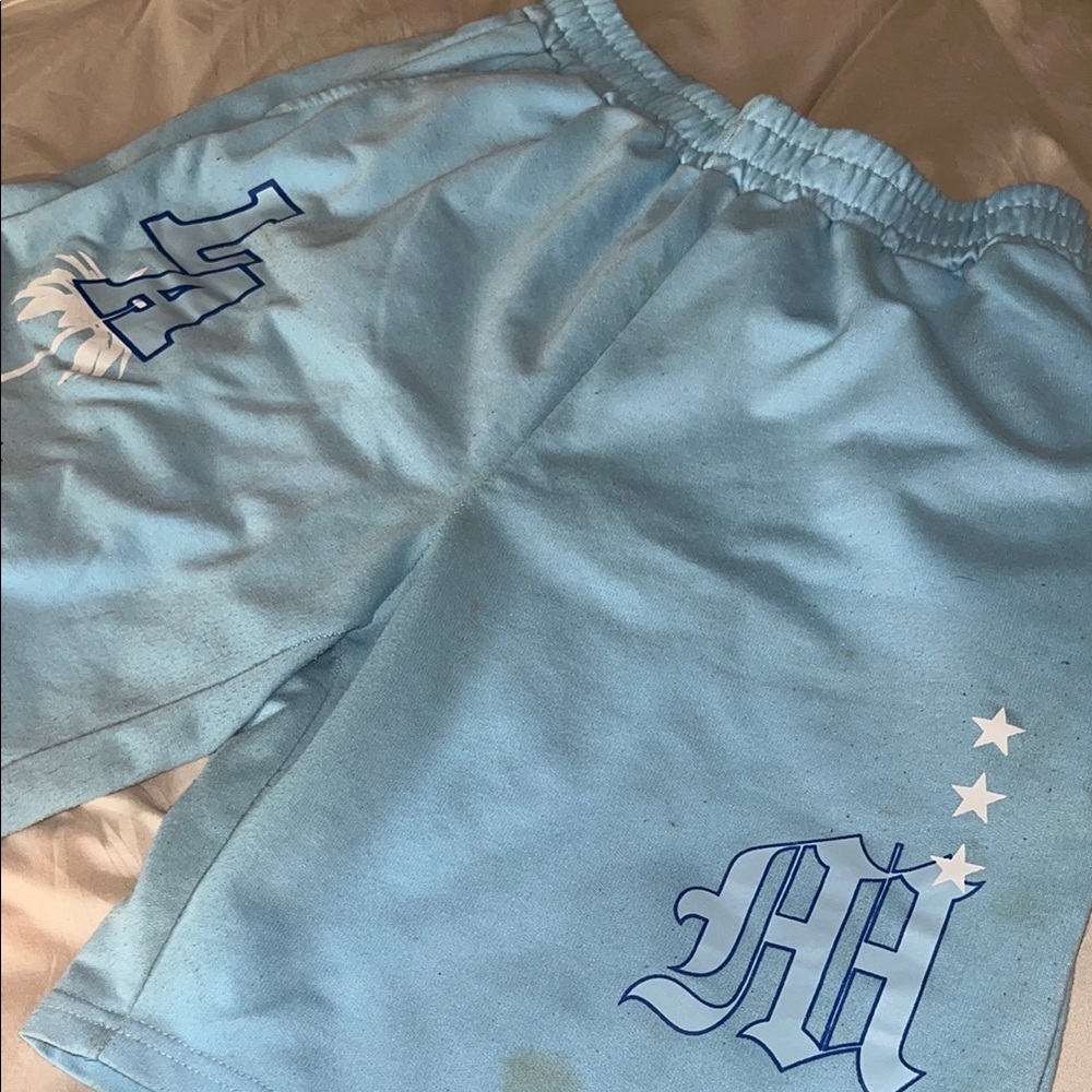 Light Blue Graphic Shorts